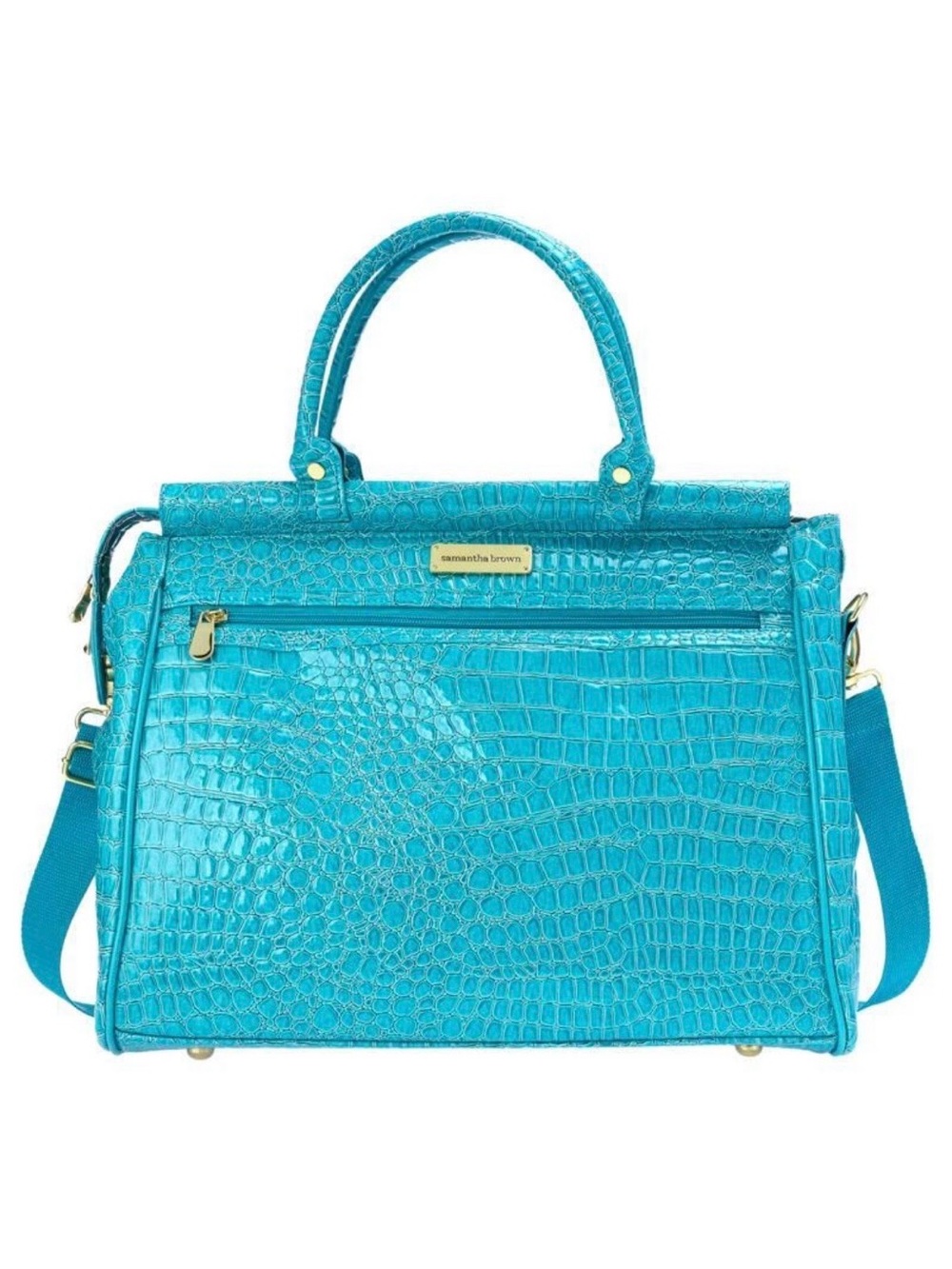 SAMANTHA BROWN CROCO DOWELL BAG TRAVEL CARRYON WORK LUGGAGE
TURQUOISE NWT